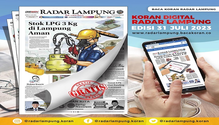Koran Radar Lampung Edisi, Senin 31 Juli 2023