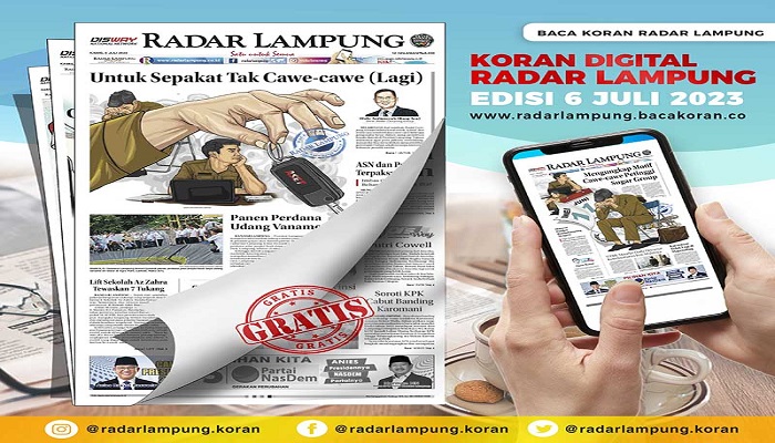 Koran Hybrid Pertama di Indonesia Baca Radar Lampung Edisi 06 Juli 2023