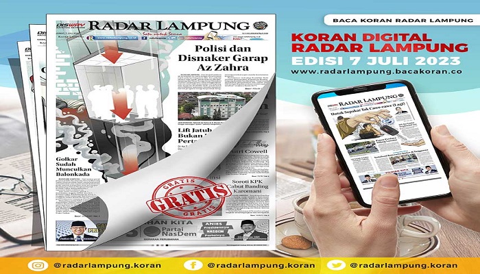 Koran Hybrid Pertama di Indonesia Baca Radar Lampung Edisi 07 Juli 2023