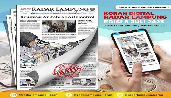 Koran Hybrid Pertama di Indonesia Baca Radar Lampung Edisi 08 Juli 2023