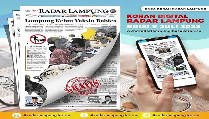 Koran Hybrid Pertama di Indonesia Baca Radar Lampung Edisi 09 Juli 2023