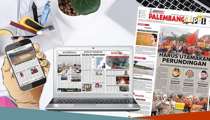 Koran Hybrid Pertama di Indonesia Baca Palembang Pos Edisi 04 Juli 2023