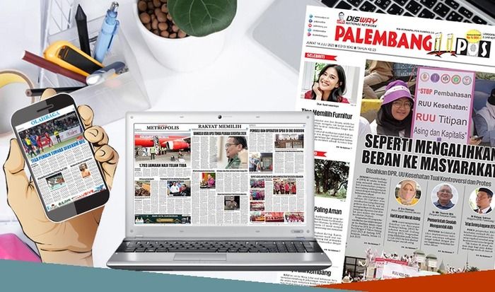 Koran Hybrid Pertama di Indonesia Baca Palembang Pos Edisi 14 Juli 2023