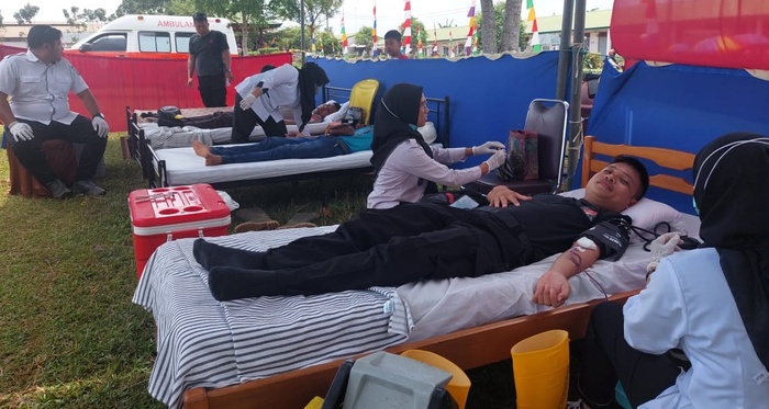 Terkumpul 77 Kantong, Langsung Diserahkan ke Bank Darah RSUD Kayuagung