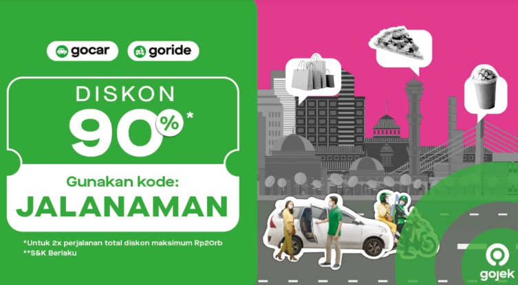 Kode Promo Gojek dan Gopay Bulan April , Pesan GoRide – GoCar di Seluruh Indonesia  Potongan Ekstra 90%