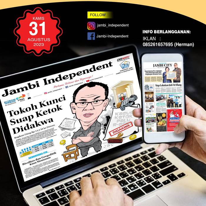 Koran Jambi Independent Edisi, Kamis 31 Agustus 2023