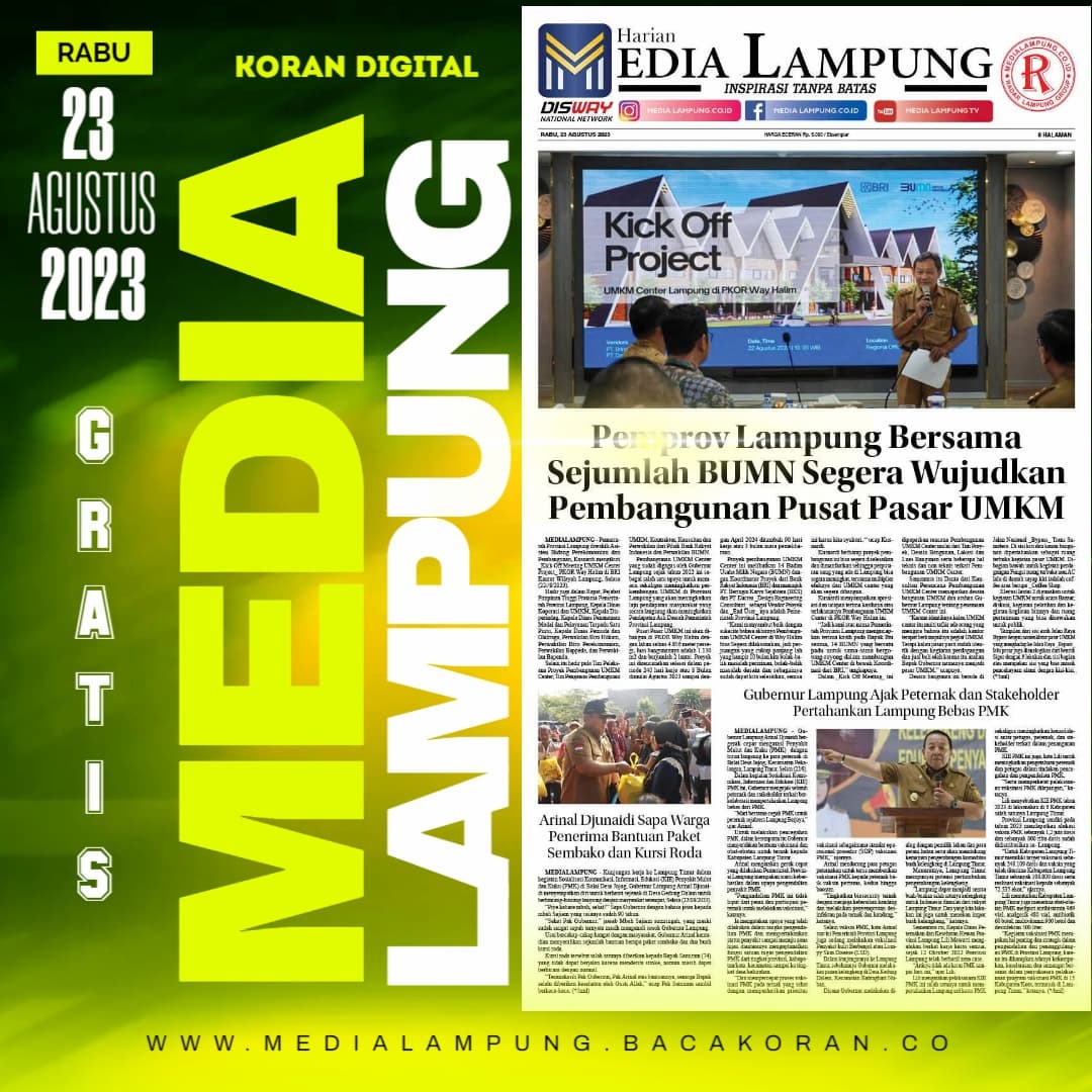 Koran Media Lampung Edisi, Rabu 23 Agustus 2023