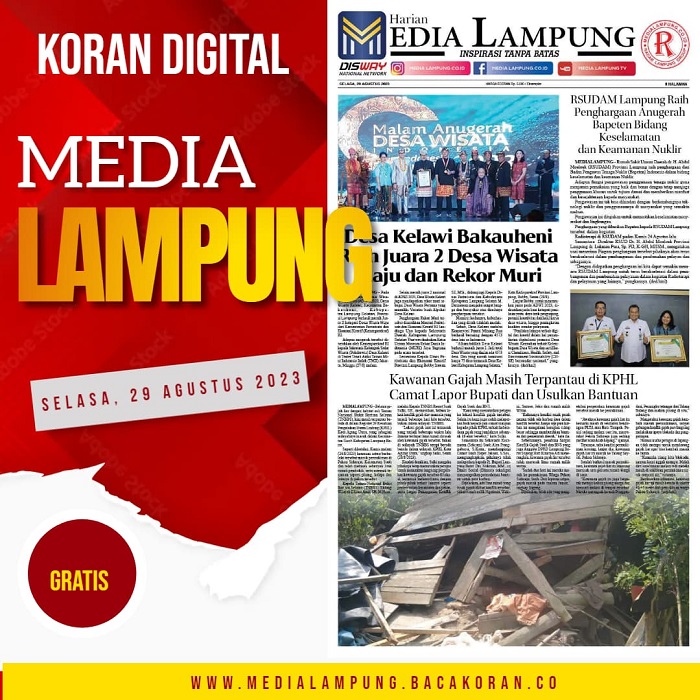 Koran Media Lampung Edisi, Selasa 29 Agustus 2023