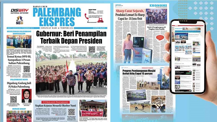 Koran Palembang Ekspres Edisi,  Senin 14  Agustus 2023