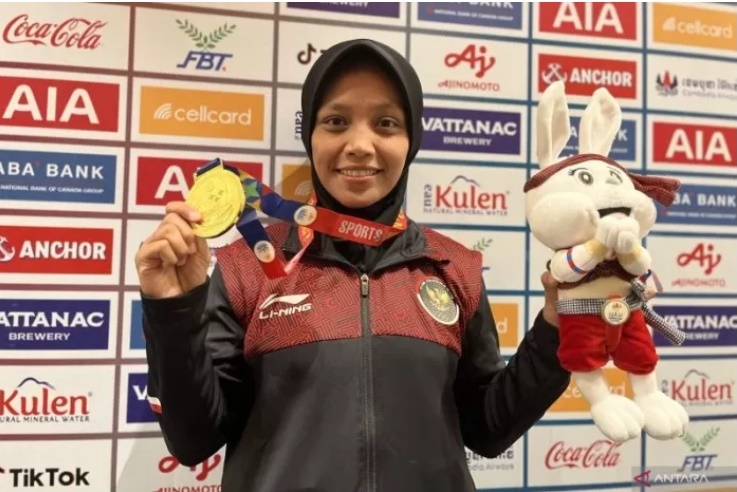 Atlet Gulat Berhijab Ini Tambah Medali Emas Untuk Indonesia di SEA Games Kamboja