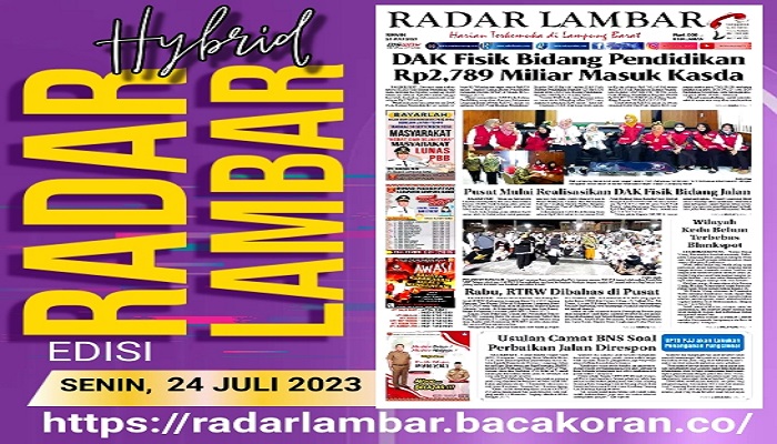 Koran Radar Lambar Edisi Senin, 24 Juli 2023