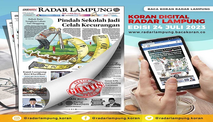 Koran Radar Lampung Edisi Senin, 24 Juli 2023