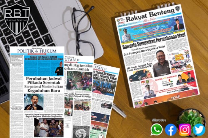 Koran Rakyat Benteng Edisi, Jum’at 01 September 2023