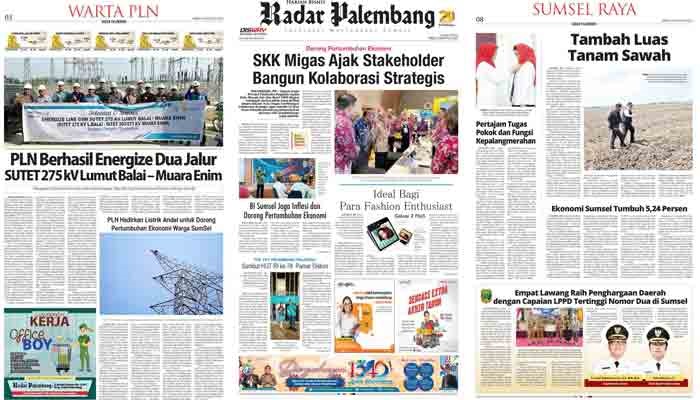Koran Radar Palembang Edisi, Rabu 09 Agustus 2023